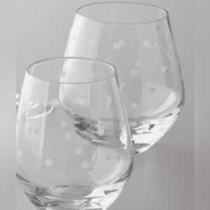 Kate Spade ♠️ ‘LARABEE DOT’ Stemless Wine Set of 4 -NWT